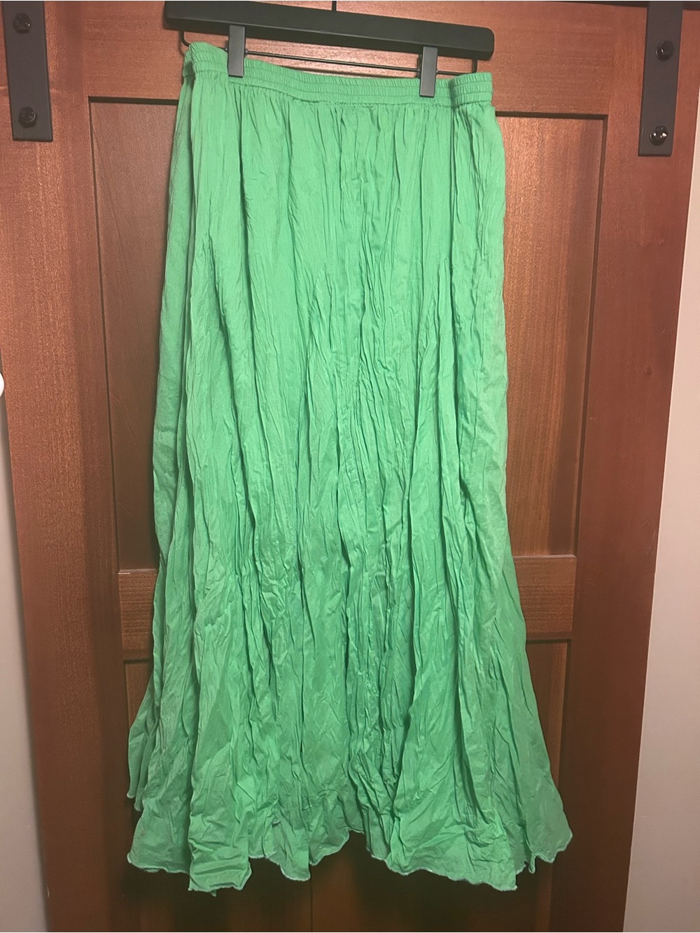 32W Jessica London Crinkled Maxi Skirt – Bright Green